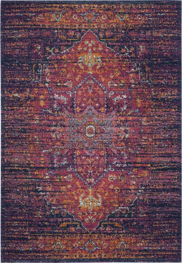 Safavieh Evoke EVK275 Blue and Fuchsia 5'1\