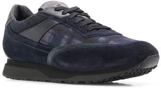 Santoni panelled lace-up sneakers