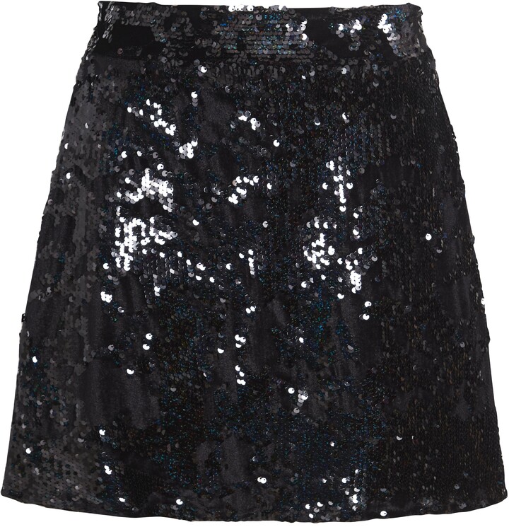 short black sequin skirt