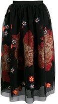 Thumbnail for your product : Biyan Floral Embroidered Midi Skirt