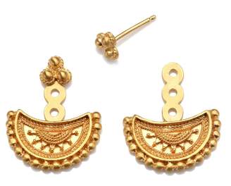 Satya Jewelry Half Moon Gold Mandala Jacket Earrings