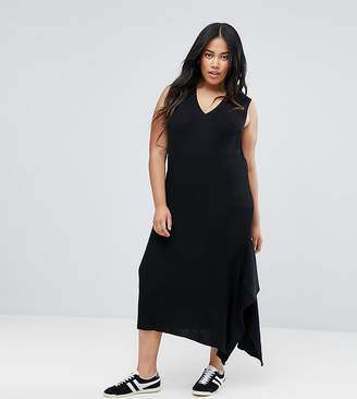 ASOS Curve Knitted Dress With V Neck And Hem Detail