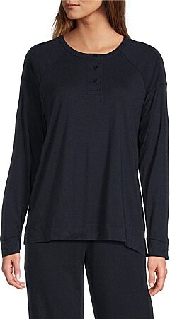 Long Sleeve Henley Coordinating Knit Sleep Top
