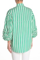 Thumbnail for your product : Tov Ruffle Sleeve Stripe Print Blouse