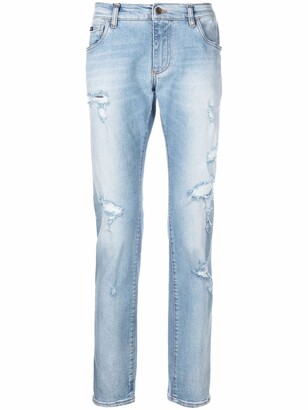 Dolce & Gabbana Distressed Skinny-Fit Jeans