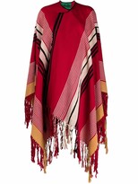 Thumbnail for your product : colville Stripe-Print Fringed Cape