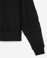 Thumbnail for your product : The Kooples Black sweatshirt with lace strips