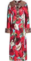 Thumbnail for your product : Dolce & Gabbana Appliqued Printed Silk-blend Satin Midi Dress
