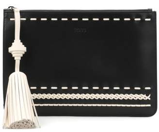 Tod's Woven Details Leather Clutch