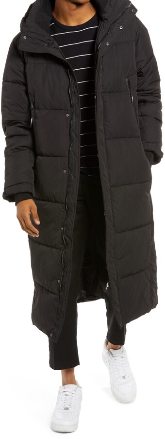 men's hooded long puffer jacket,mobilibianco.it
