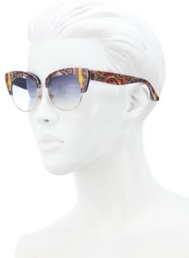 Dolce & Gabbana Sicilian Carretto 52MM Acetate & Metal Cat's-Eye Sunglasses