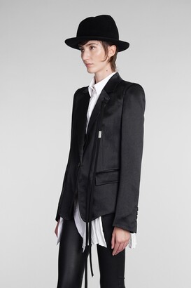 Ann Demeulemeester Jacket In Black Wool