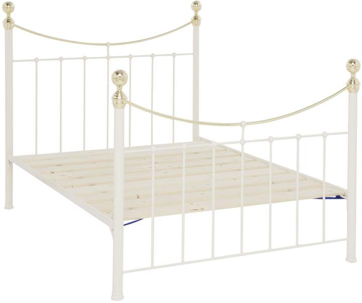 Wrought Iron And Brass Bed Co. Victoria Bed Frame, King Size, Ivory