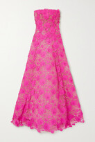 Strapless Guipure Lace Gown - Pink 
