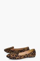 Thumbnail for your product : boohoo Leopard Slipper Ballets