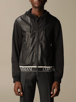 Emporio Armani Jacket Bomber Sweatshirt In Leather And Technical Fabric -  ShopStyle Outerwear