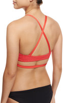 Thumbnail for your product : Vitamin A Olivia Perforated Bralette Swim Top, Red