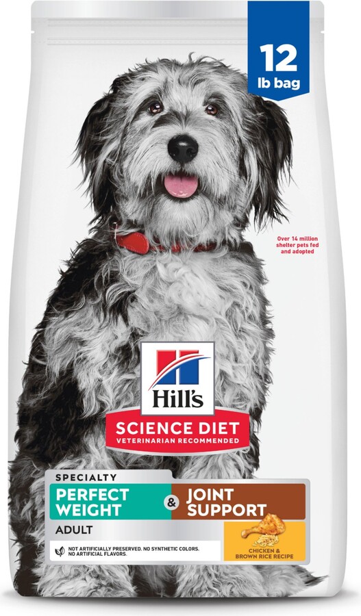Hill's Science Diet Perfect Weight Management & Joint Support Chicken Flavored Adult Dry Dog Food, 12-lb bag