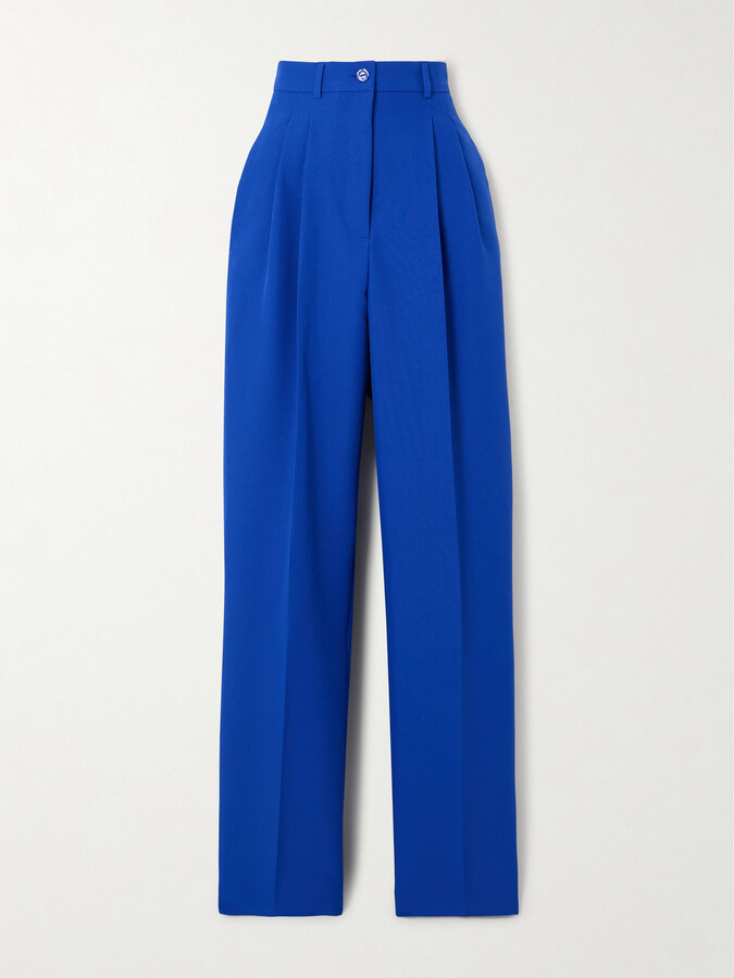 Tolu Coker - Pleated Twill Straight-leg Pants - Blue