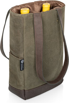 Legacy Distressed Waxed Canvas Insulated Wine Tote Bag