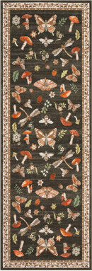 Mushroom Insect Washable Rug 2X6 Runners For Hallways, Boho Kitchen Runner Rugs Non Slip Bath Runner, Modern Bedroom, Soft Long Entryway Bathroom Laun