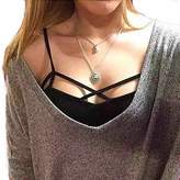 Thumbnail for your product : Max&Mix Mixmax Women Strappy Crop Tank Tops Bustier Cutout Padded Bra Cami