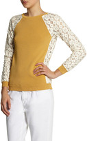 Thumbnail for your product : Moschino Cheap & Chic Moschino Cheap and Chic Lace and ribbed-knit sweater