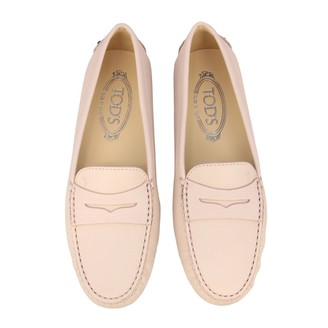Tod's New Gommini Loafers In Hammered Leather With Sleeper