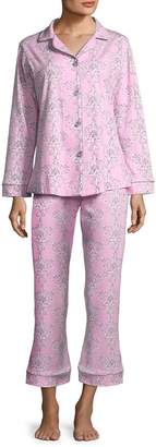 BedHead Painted Damask Long-Sleeve Classic Pajama Set, Plus Size