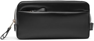 Reiss Mountwell - Leather Wash Bag in Black, Mens