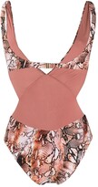 Thumbnail for your product : Melissa Odabash Cut-Out Swimsuit With Snakeskin Print