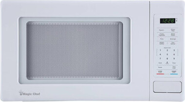 Magic Chef 0.9 Cubic Feet 900 Watt Stainless Countertop Microwave Oven, White