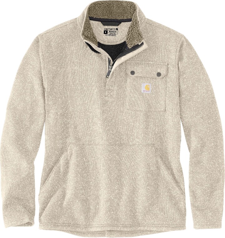Carhartt Men's Fleece 1/4 Zip Sweater, Small, Oat Milk