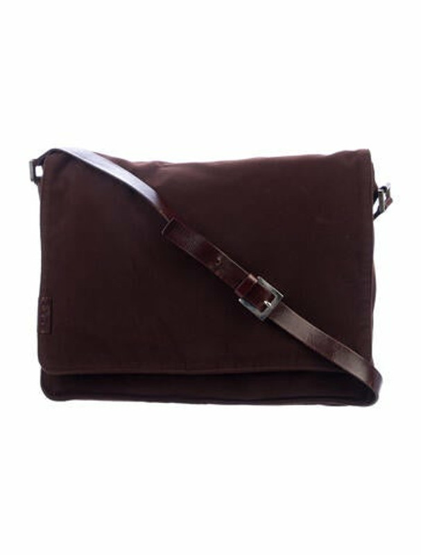 Fendi LeatherTrimmed Messenger Bag Brown ShopStyle