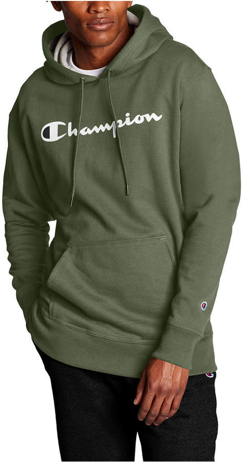 champion script logo rust hoodie