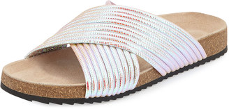 Loeffler Randall Petra Iridescent Sandal Slide, Pearl