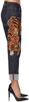 Thumbnail for your product : DSQUARED2 Hockney Denim Jeans W/tiger Patch