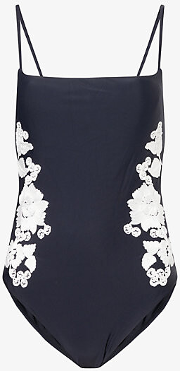 Simkhai Womens Black Multi Juniper Scoop-Neck Swimsuit L