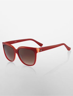 Calvin Klein Womens Cat Eye Colorblock Sunglasses