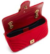 Thumbnail for your product : Gucci GG Marmont Mini Quilted-velvet Cross-body Bag - Womens - Red