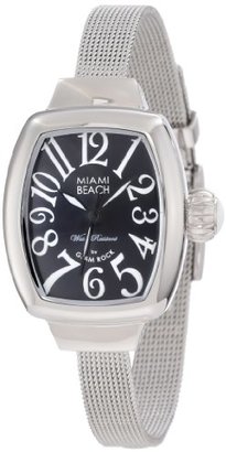 Glam Rock Women's MBD27052 Miami Beach Art Deco Black Dial Stainless Steel Watch