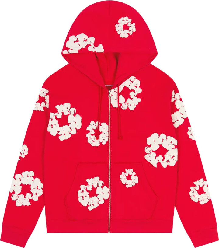 Denim Tears Wreath-Print Zip-Up Hoodie