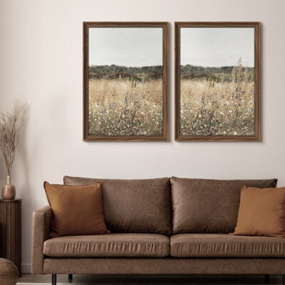 Alcott Hill Premium Framed Wall Art Vintage Fine Art Antique Classic for Bedroom - 26"x36" set of 2