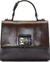 Thumbnail for your product : Dolce & Gabbana Cocoa & Cobalt Ayers Leather Medium Monica Bag
