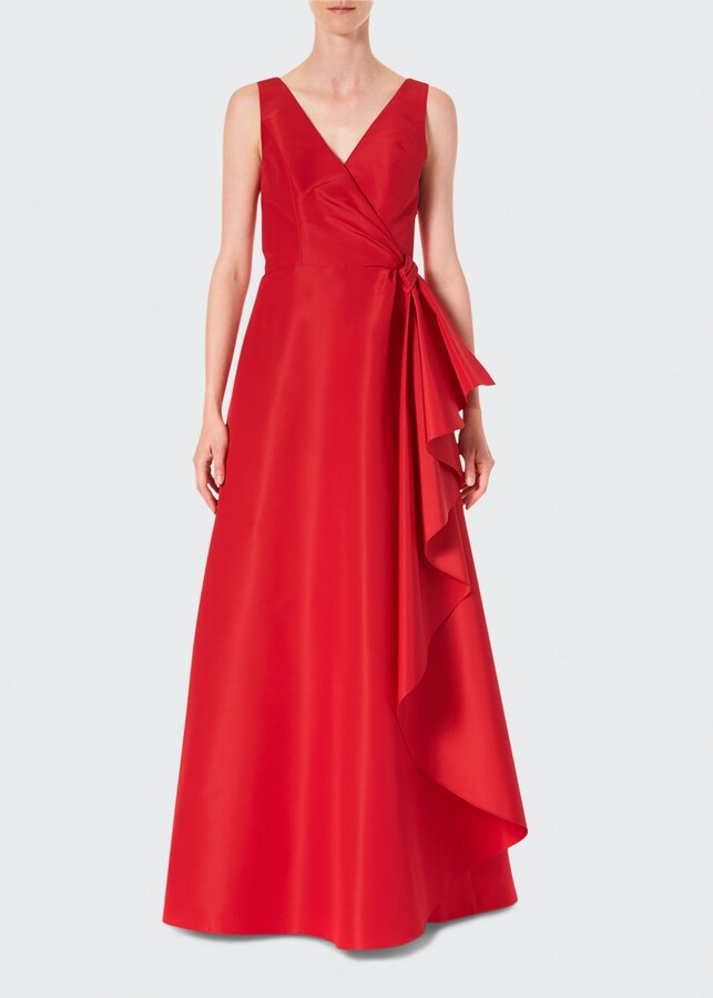 red silk gown