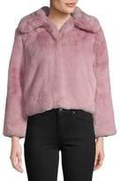 Thumbnail for your product : Topshop PETITE Velvet Faux Fur Jacket