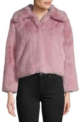 Topshop PETITE Velvet Faux Fur Jacket