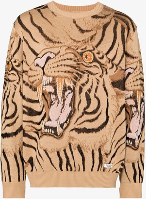 Wacko Maria X Tim Lehi Tiger Intarsia Cotton Sweater - ShopStyle