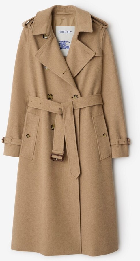Burberry Long Cashmere Kensington Trench Coat Size: 0