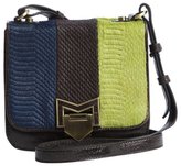 Thumbnail for your product : Treesje black leather and color stripe calf hair 'Coast' small shoulder bag